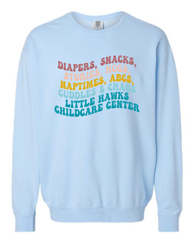 Little Hawks - Comfort Colors - Garment-Dyed Lightweight Fleece Crewneck Sweatshirt |Retro Design|