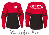 NP Cheer - Women's Pom Pom Long Sleeve Jersey T-Shirt (2 Colors)