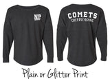 NP Cheer - Women's Pom Pom Long Sleeve Jersey T-Shirt (2 Colors)