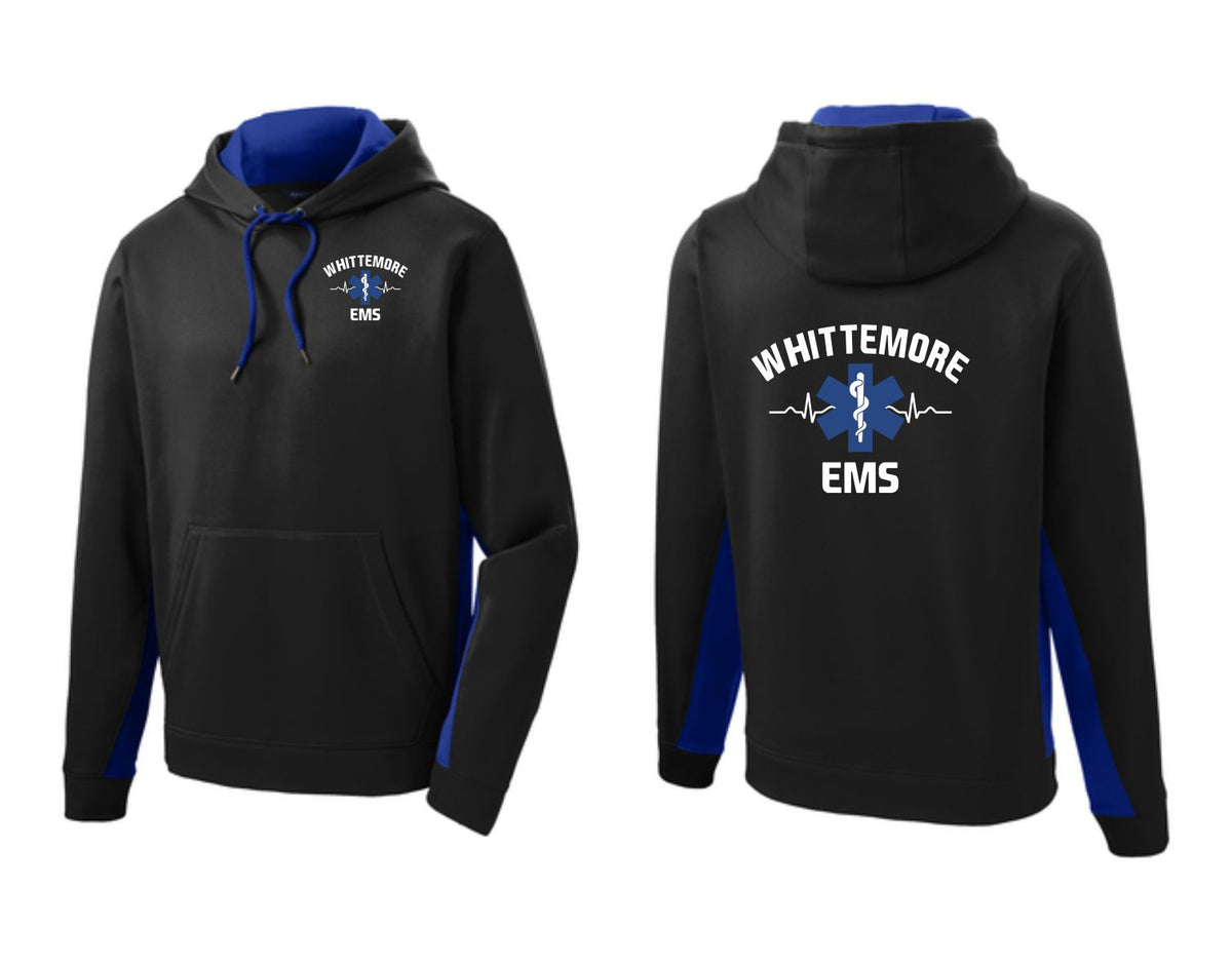 Whittemore Fire & EMS Performance Colorblock Hooded Pullover threads