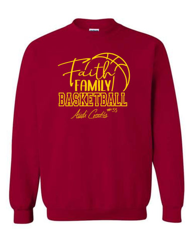 A.C. - Crew Sweatshirt *Faith Family Basketball-Gold Print*