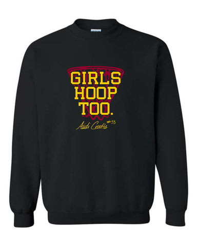 A.C. - Crew Sweatshirt *Girl's Hoop Too-Cardinal & Gold Print*