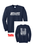 Holland Contracting - Tall Crewneck Sweatshirt | Flag Design
