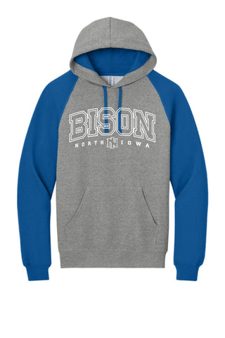 NI Holiday 2025 - Jerzees® Unisex NuBlend® Colorblock Raglan Hoodie Sweatshirt | Design 2