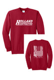 Holland Contracting - Tall Crewneck Sweatshirt | Flag Design