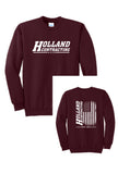 Holland Contracting - Tall Crewneck Sweatshirt | Flag Design