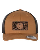 S4J -  Snapback Trucker Cap with Leather Patch  | Rustic S4J Emblem