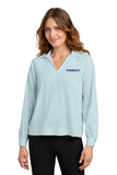 FSB - Mercer+Mettle® Women’s Long Sleeve Buttery Soft Popover Blouse