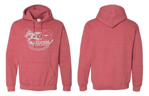 LGS - Legends Guide Service Heather Red Hoodie | Front Only