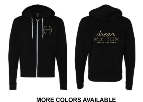 Dream Barre - BELLA + CANVAS - Unisex Sponge Fleece Full-Zip Hoodie (Glitter Print)