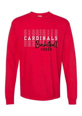 GHV Basketball Cheer '25 -  Comfort Colors Unisex Garment-Dyed Heavyweight Long Sleeve T-Shirt
