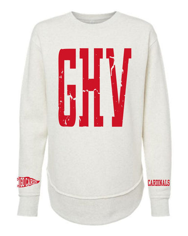 GHV holiday '25 - Women's Weekend Fleece Crewneck Sweatshirt | Large GHV + SLEEVES