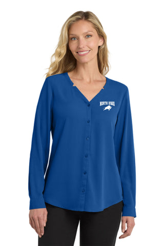 NI Staff- Port Authority ® Ladies Long Sleeve Button-Front Blouse