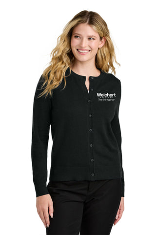 W. Realtors -Port Authority® Women’s Easy Care Crewneck Cardigan Sweater (Embroidered)