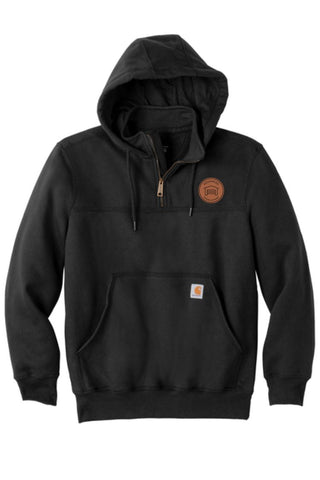 ADS - Carhartt ® Rain Defender ® Paxton Heavyweight Hooded Zip Mock Sweatshirt (Talls Available) | Leatherette Patch