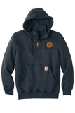 ADS - Carhartt ® Rain Defender ® Paxton Heavyweight Hooded Zip Mock Sweatshirt (Talls Available) | Leatherette Patch