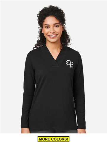 EX Op Staff - Devon & Jones Women's Raleigh Shawl Collar Knit Top