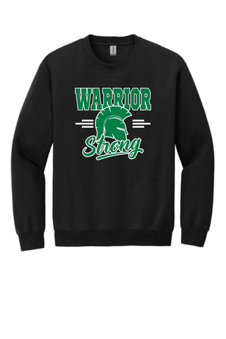 NU Holiday Benefit '25 - Black "Warrior Strong"  Crewneck Sweatshirt - Youth & Adult