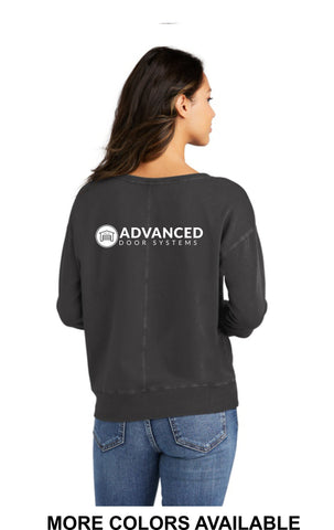 ADS -  Port & Co™ Women's Beach Wash® Garment-Dyed V-Neck Sweatshirt