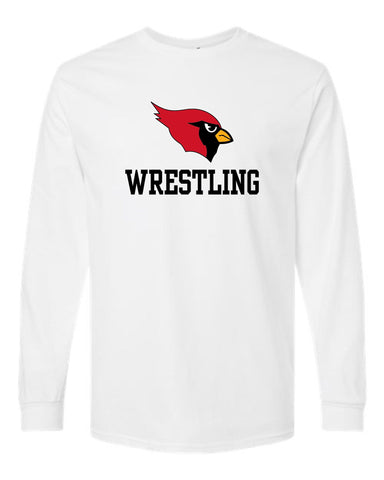 GHV Wrestling '25 - White Long Sleeve Tee - Adult, Talls  | Cardinal Design