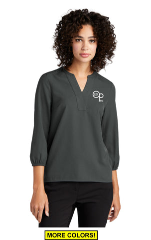 Ex Op Staff - MERCER+METTLE™ Women's Stretch Crepe 3/4-Sleeve Blouse