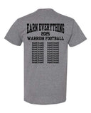 NU FB '25 - Grey Dryblend Short Sleeve Tee w/Roster | Youth & Adult