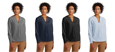 CSA - Brooks Brothers® Women’s Open-Neck Satin Blouse