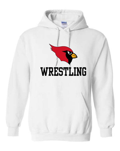 GHV Wrestling '25 - White Hooded Sweatshirt Youth, Adult, Talls  | Cardinal Design