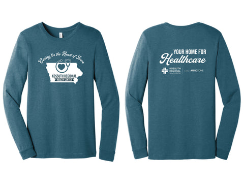 KRHC- Caring for the Heart of Iowa - BELLA+CANVAS® Unisex Heather CVC Long Sleeve Tee