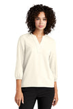 FTSB - MERCER+METTLE™ Women's Stretch Crepe 3/4-Sleeve Blouse