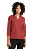 FTSB - MERCER+METTLE™ Women's Stretch Crepe 3/4-Sleeve Blouse