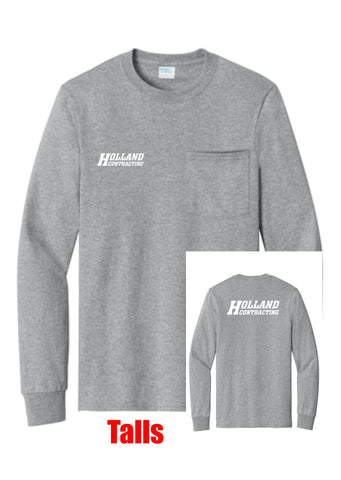 Holland Contracting -Tall Long Sleeve Pocket Tee