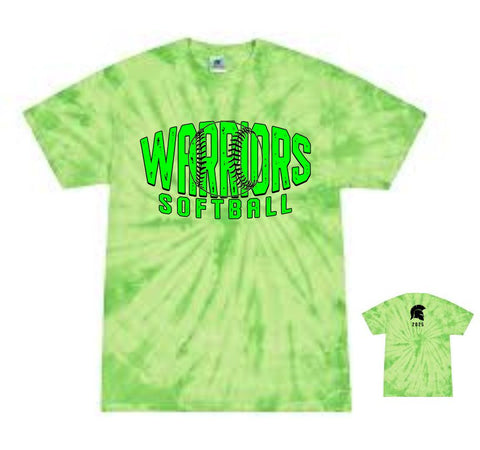 Warriors Softball '25 - Multi-Color Tie-Dyed T-Shirt