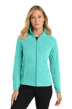 WIB Port Authority® Women's Heather Microfleece Full-Zip Jacket
