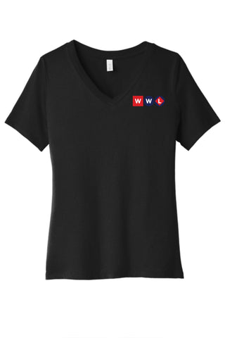 WWL-BELLA + CANVAS - Women's Relaxed Heather CVC V-Neck Tee