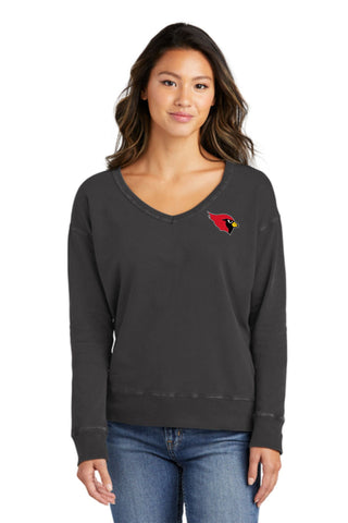 GHV Holiday '25 -Port & Co™ Women's Beach Wash® Garment-Dyed V-Neck Sweatshirt