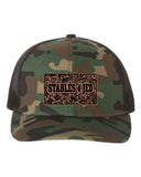 S4J -  Snapback Trucker Cap with Leather Patch  | Rustic Name Tag
