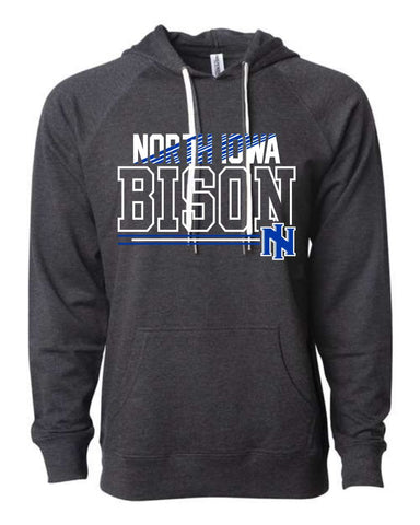 NI Holiday 2025 - Independent Trading Co. Unisex Icon Lightweight Loopback Terry Hooded Sweatshirt | Design 1