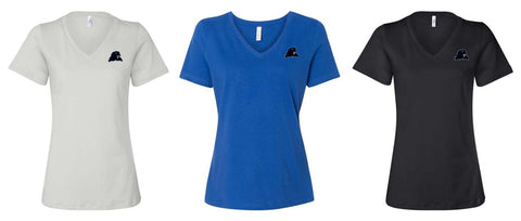 CS Spirit Shop - Women’s Relaxed Jersey V-Neck Tee |Panther LC|