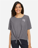 EX Op Staff - Devon & Jones Women's Perfect Fit™ Tie Front Blouse