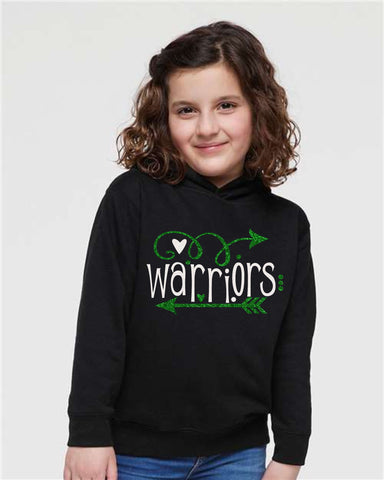 NU Holiday Benefit '25 - Black Toddler & Youth  Pullover Fleece Hoodie | Glitter Print