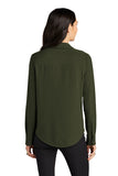 FTSB-Mercer+Mettle® Women's Stretch Crepe Long Sleeve Camp Blouse