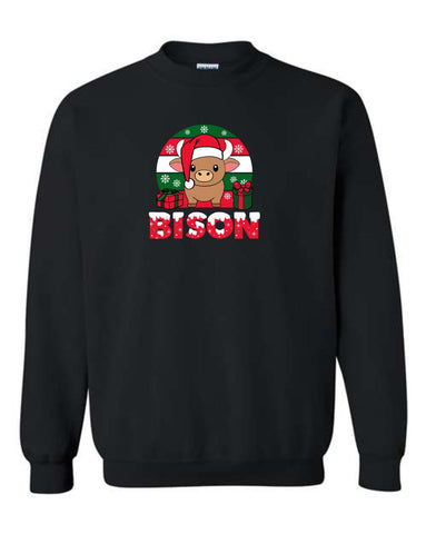 NI Holiday 2025 - Christmas Bison | Crewneck Sweatshirt (Youth/Adult)