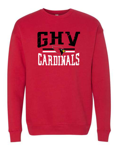 GHV Holiday '25 - RED BELLA + CANVAS - Sponge Fleece Drop Shoulder Crewneck Sweatshirt