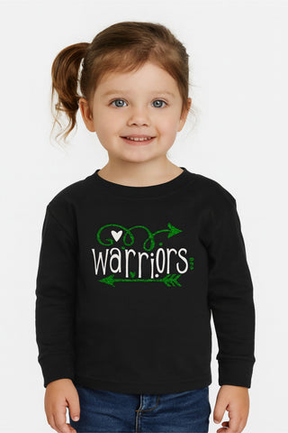 NU Holiday Benefit '25 - Black Toddler Fine Jersey Long Sleeve Tee | Glitter Print