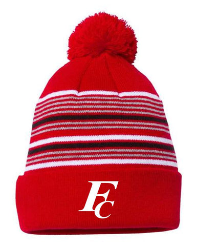 FC Fall '25 - Sportsman 12" Striped Pom-Pom Cuffed Beanie