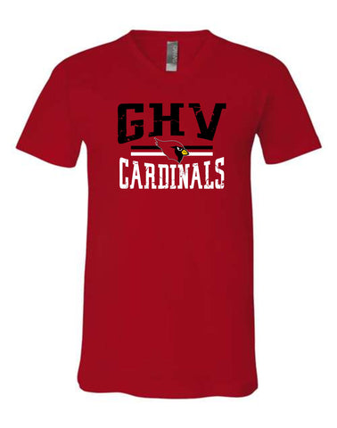 GHV Holiday '25-RED BELLA + CANVAS -  V-Neck Tee