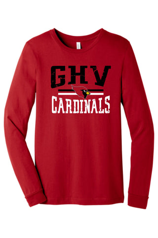 GHV Holiday '25 -RED BELLA + CANVAS - RED Jersey Long Sleeve Tee