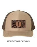 S4J -  Snapback Trucker Cap with Leather Patch  | Rustic S4J Emblem