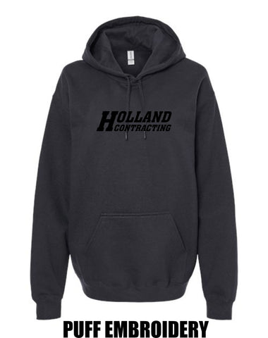 Holland Contracting -Puff  Embroidery  Softstyle® Midweight Hooded Sweatshirt